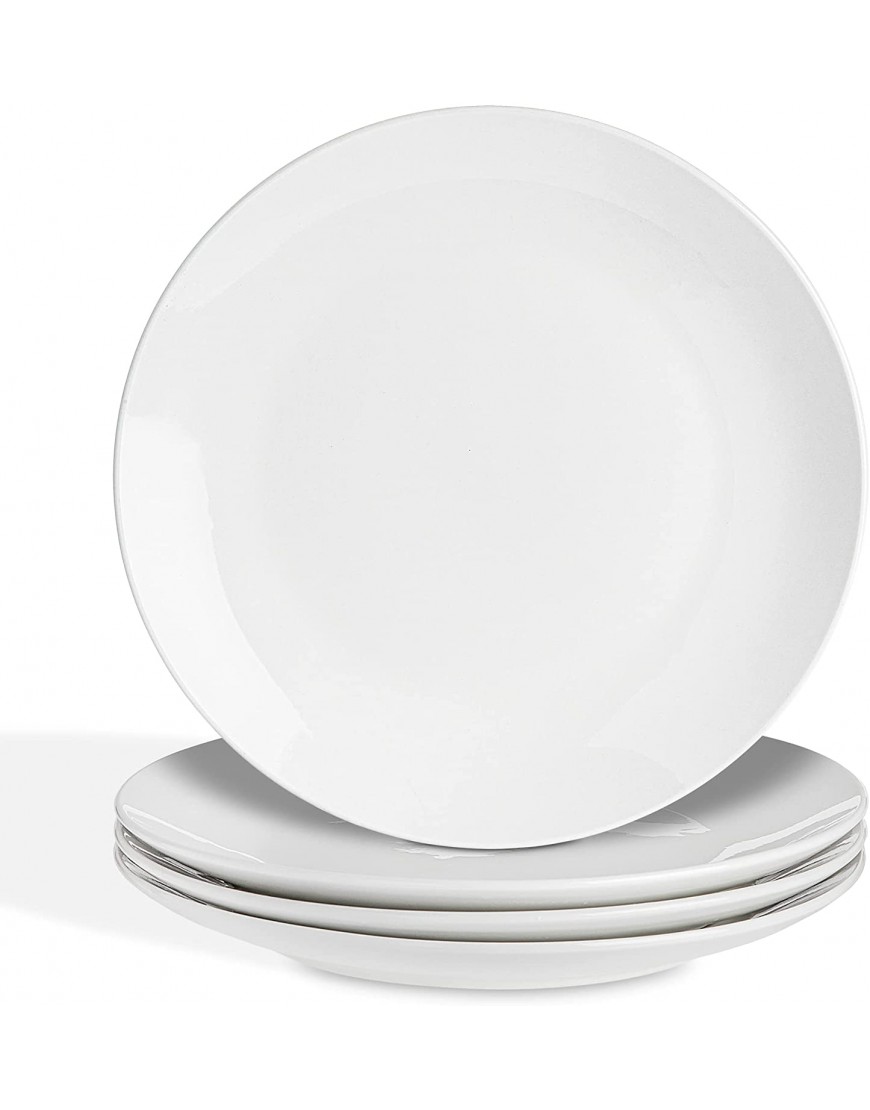 Set of 4 Dinner Plates 10.5 inch White Plates Stoneware Dinnerware Set Microwave and Dishwasher Safe Large Four Piece Dish Set for Dinner by Heartland Hive