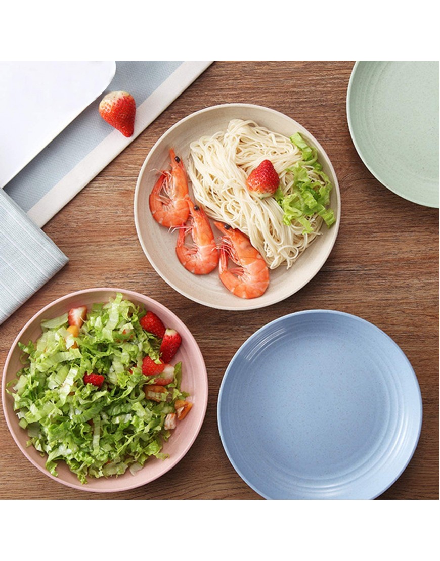 shopwithgreen 10 Inch Wheat Straw Deep Dinner Plates Unbreakable Sturdy Plastic Dinner Plates Microwave and Dishwasher Safe