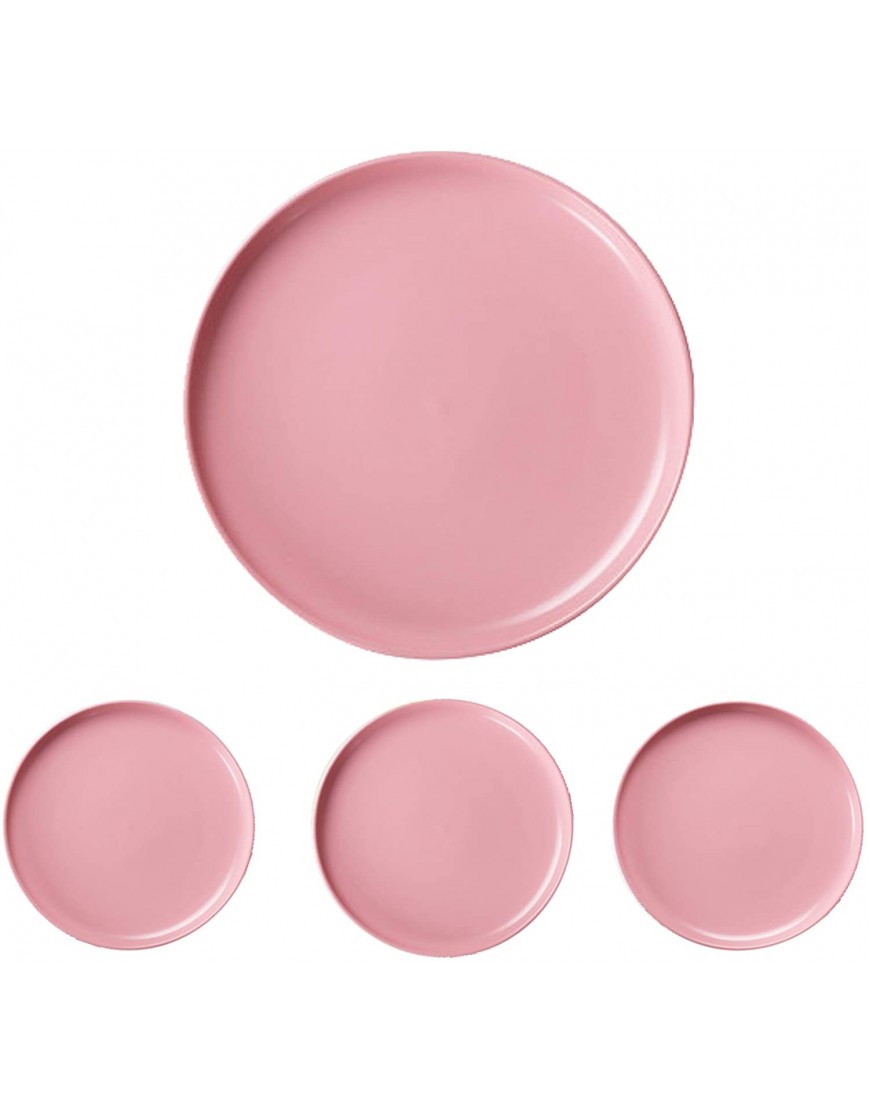 Swuut Matte Ceramic Appetizer Plates 6 Inch,Set of 4 Dishwasher Snack Bread Butter Plates 6in Pink