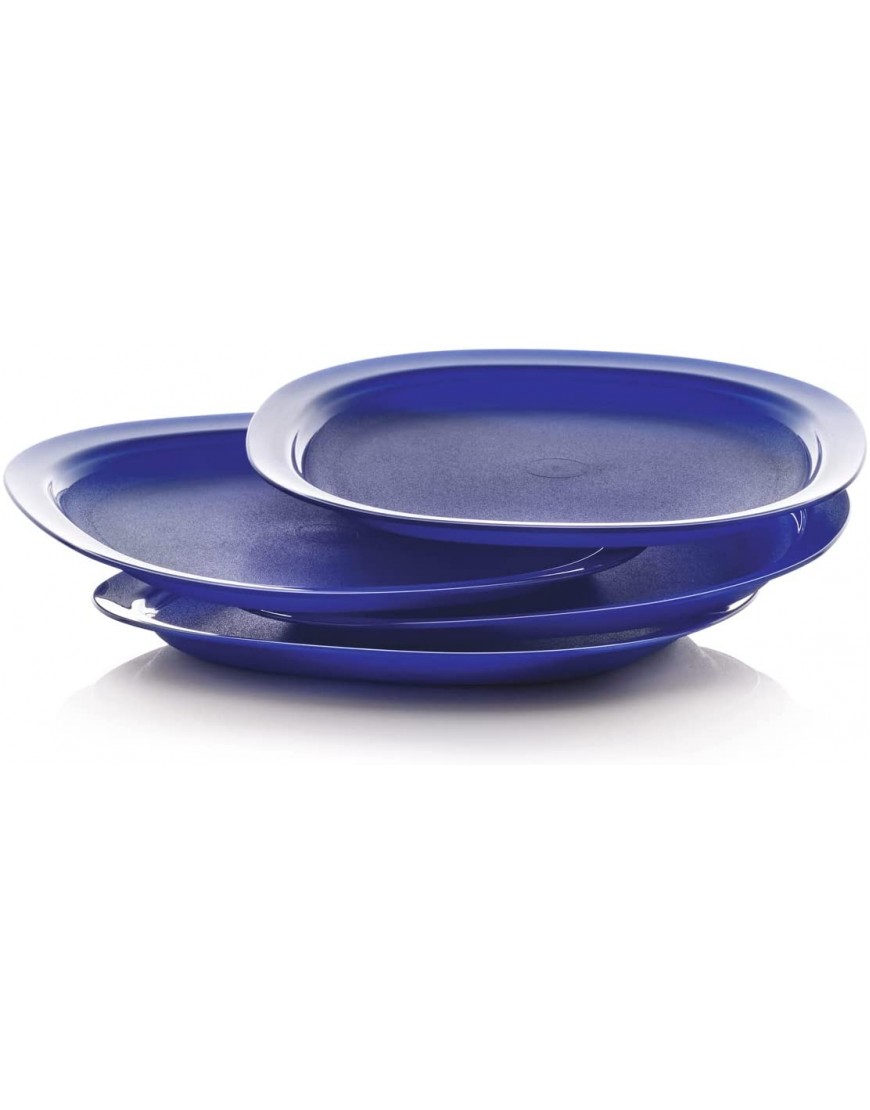Tupperware Microwave Luncheon Plates in Tokyo Blue 9.5 Inches