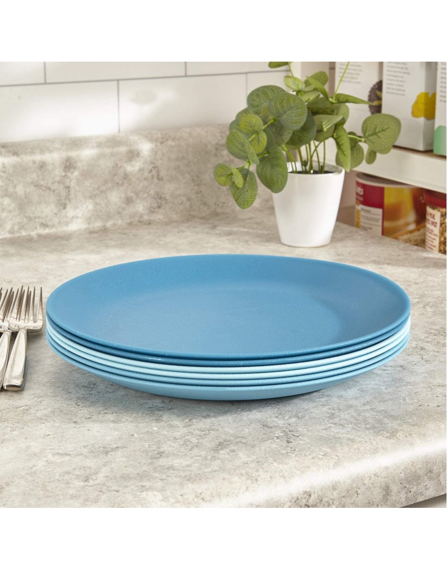 US Acrylic Everest Ultra-Durable Plastic 10-inch Dinner Plates in Coastal Blue Gradient | set of 6 Reusable BPA-free Made in the USA Microwave & Dishwasher Safe Dinnerware