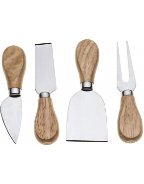 Bekith 8 Pieces Set Cheese Knives with Bamboo Wood Handle 2 Cheese Knife 2 Cheese Shaver 2 Cheese Fork and 2 Cheese Spreader