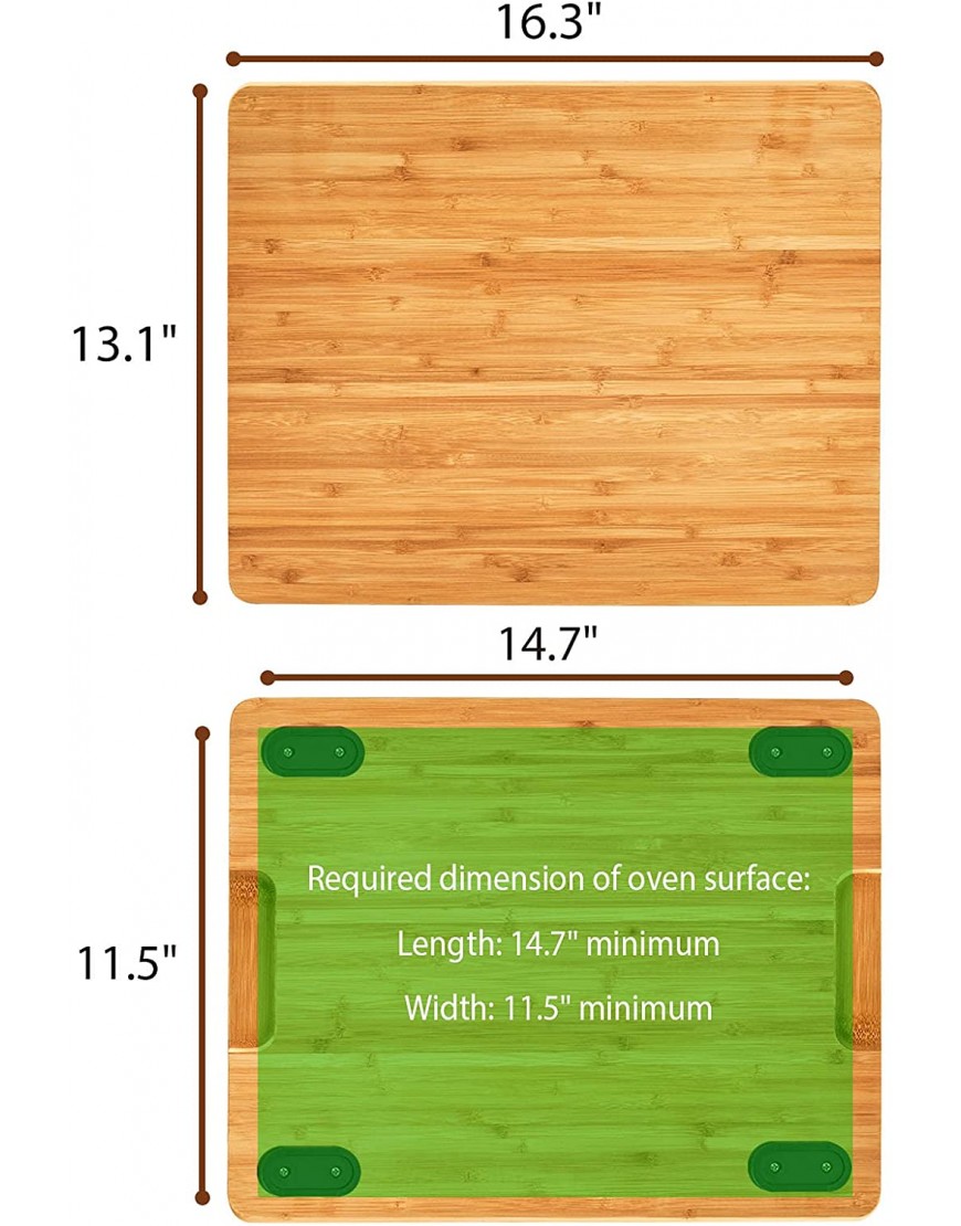 Cutting board for Convection Toaster Oven Compatible with Ninja DT201 DT251 Foodi Air Fryer with Heat Resistant Non-Skid Silicone Feet Creates Storage Space Protects Cabinets Cupboard 16.3x13.1”