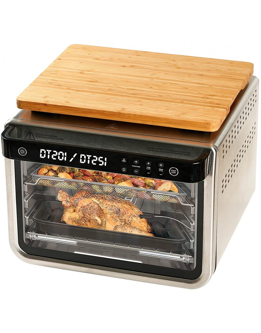 Cutting board for Convection Toaster Oven Compatible with Ninja DT201 DT251 Foodi Air Fryer with Heat Resistant Non-Skid Silicone Feet Creates Storage Space Protects Cabinets Cupboard 16.3x13.1”