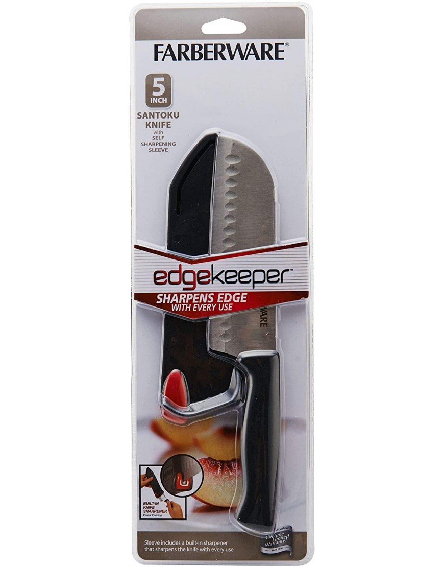 Farberware 5158145 Farberware EdgeKeeper Santoku Knife 5-Inch Black