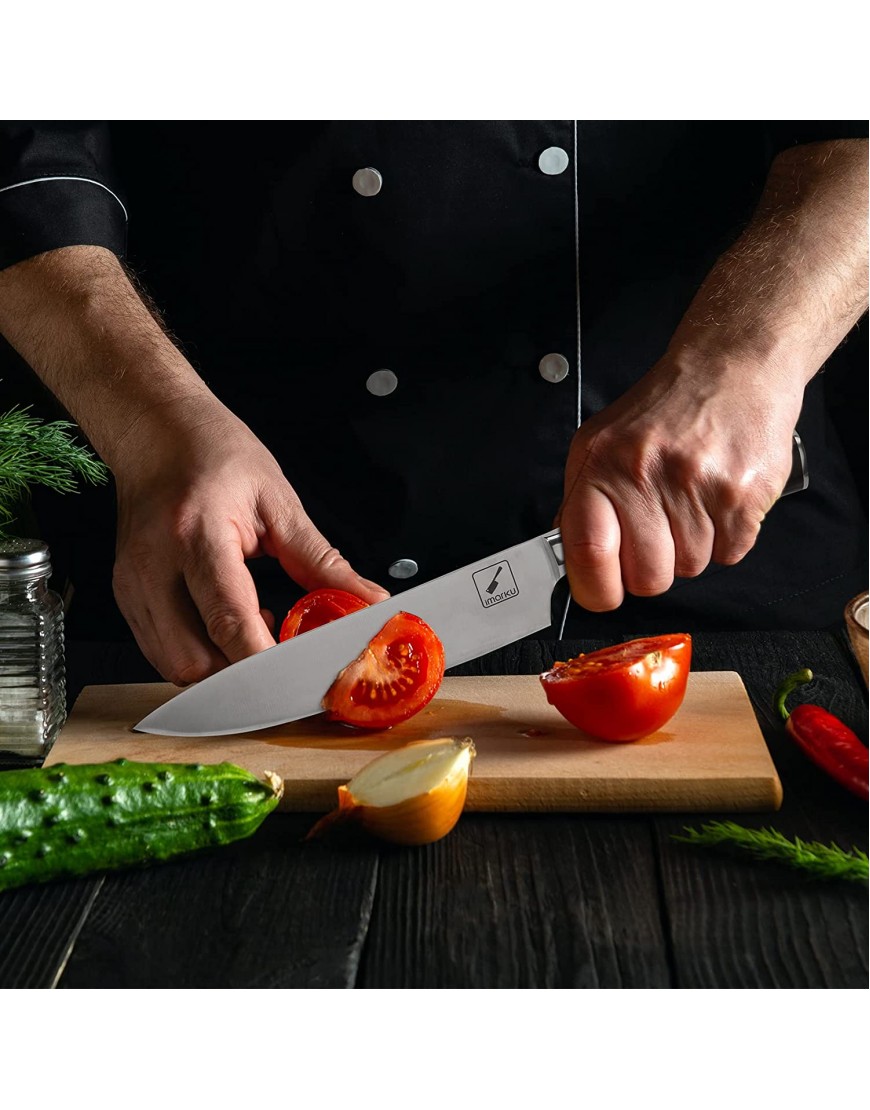 imarku Japanese Chef Knife Pro Kitchen Knife 8 Inch Chef's Knives High Carbon German Stainless Steel Sharp Paring Knife with Ergonomic Handle