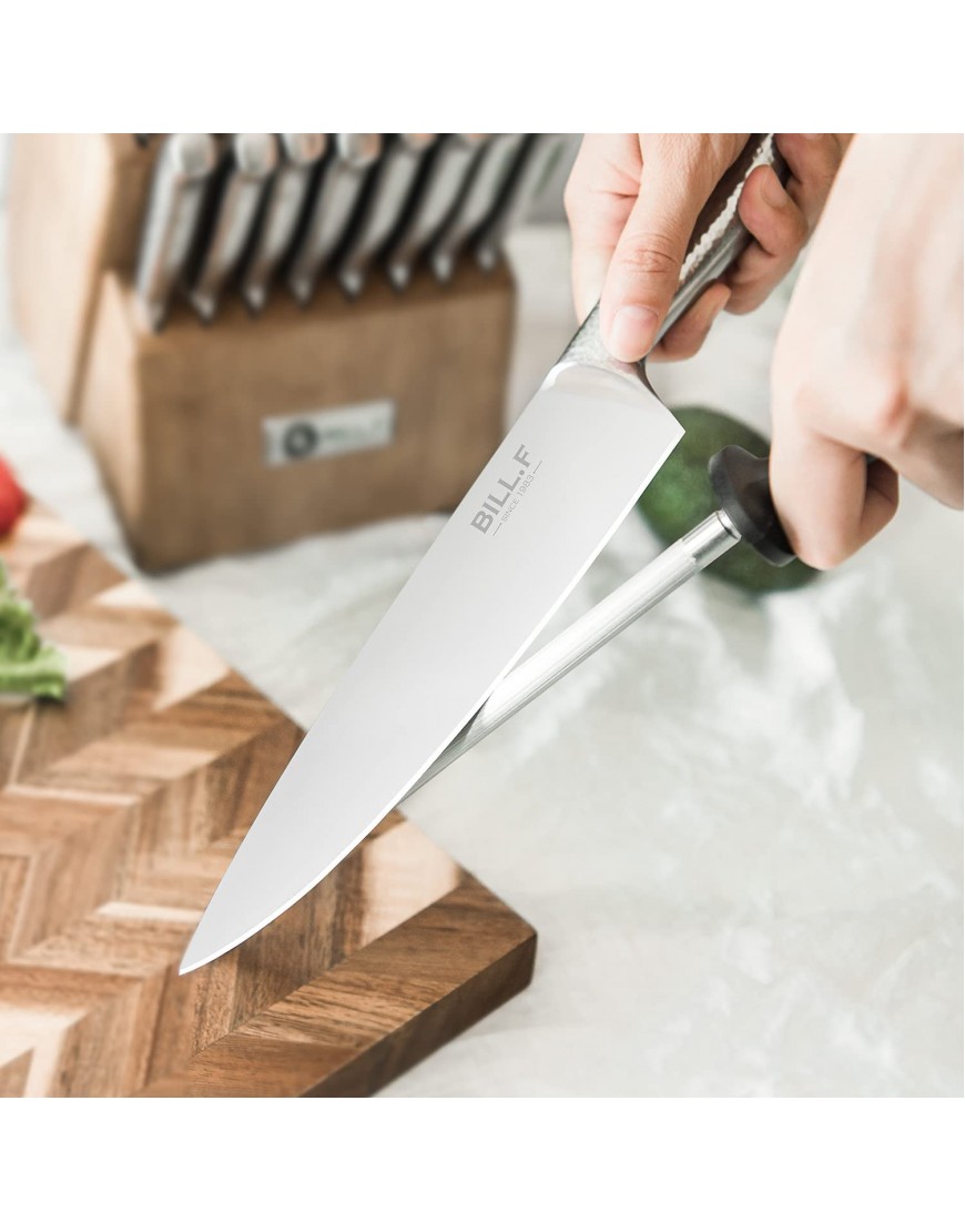 Kitchen Knife Set,18 Pieces Knife Block Sets with Sharpener Stainless Steel Chef Knife Set with Wooden Block,Ultra Sharp Cutlery Knife with Steak Knives & Kitchen Shears