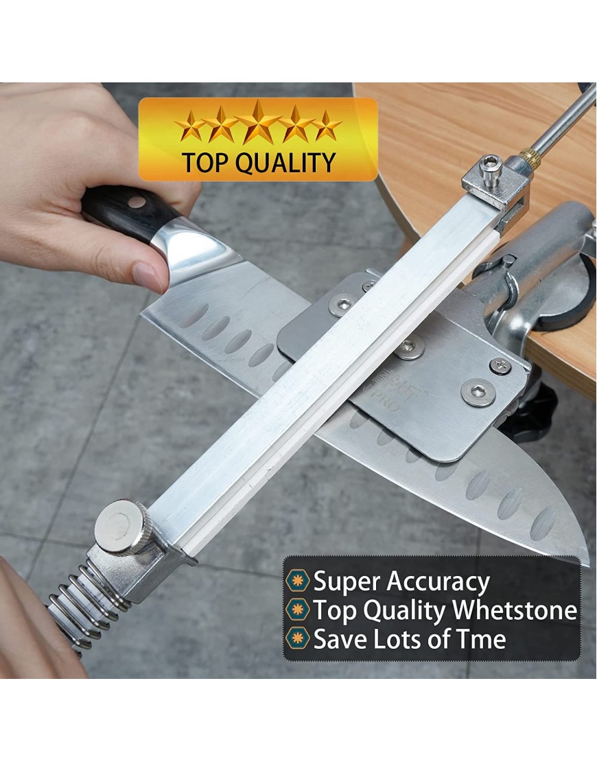 Knife Sharpener Professional Stainless Steel Kitchen Chef Knife Sharpener Home Knife Sharpening Kit Abrasive Holding System Tools With 10 Whetstones
