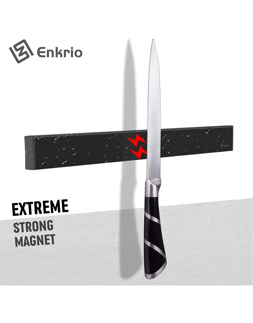 Magnetic Knife Holder for Wall Enkrio 16 Inch Stainless Steel Knife Magnetic Strip Kitchen Knife Holder Magnet Rack Bar Black