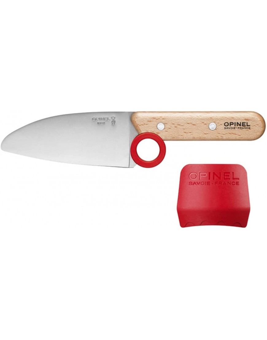 Opinel Le Petit Chef Knife Set Chef Knife with Rounded Tip Fingers Guard For Children Teaching Food Prep and Kitchen Safety 2 Piece Set Made in France