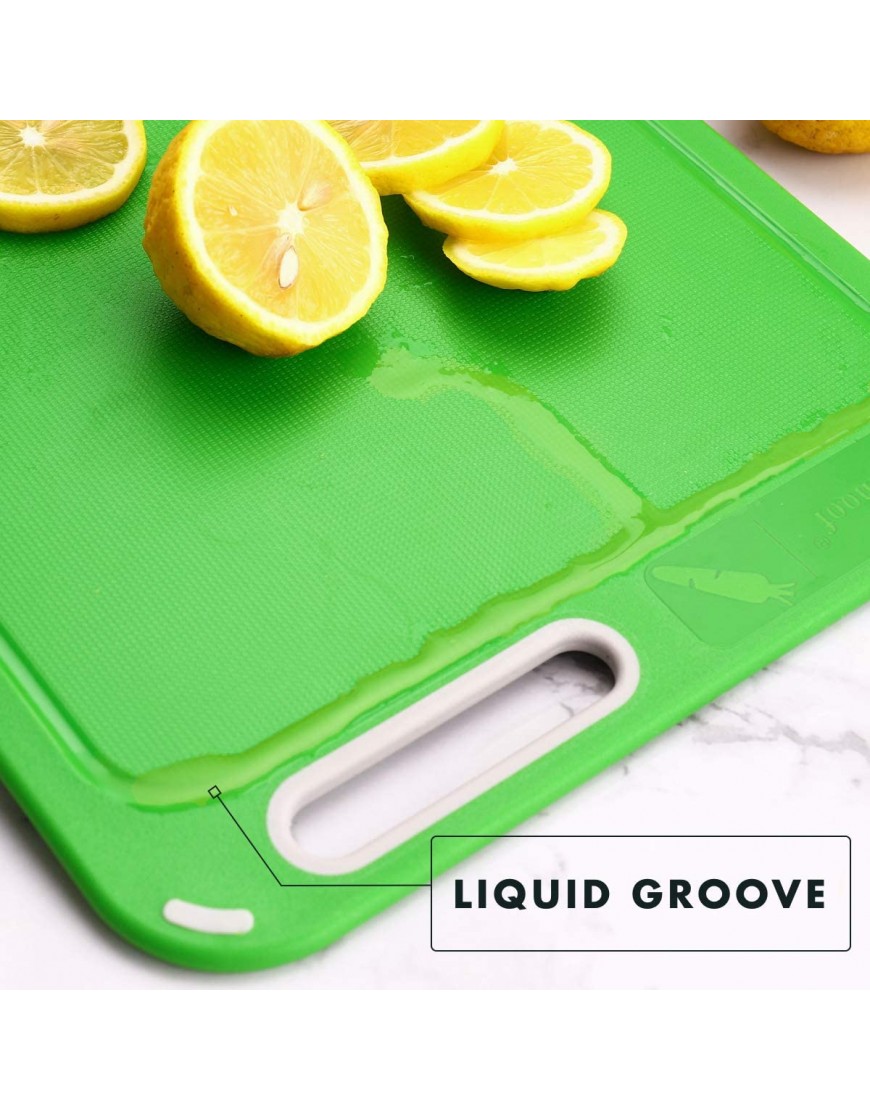 Plastic Cutting Board Set of 4 with Storage Stand Color Box Packed BPA-Free Preventing Cross-contamination of Different Food Types Dishwasher Safe