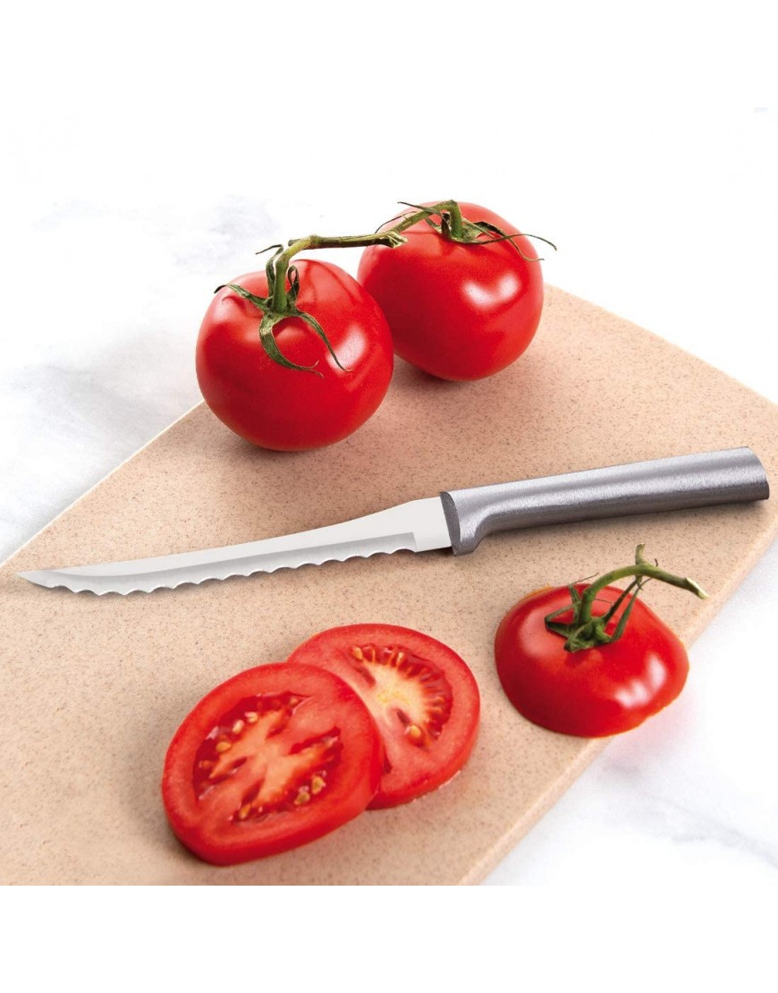 Rada MFG Tomato Slicing Knife Stainless Steel Blade With Aluminum Handle Made in USA 8-7 8 Inches 2 Pack