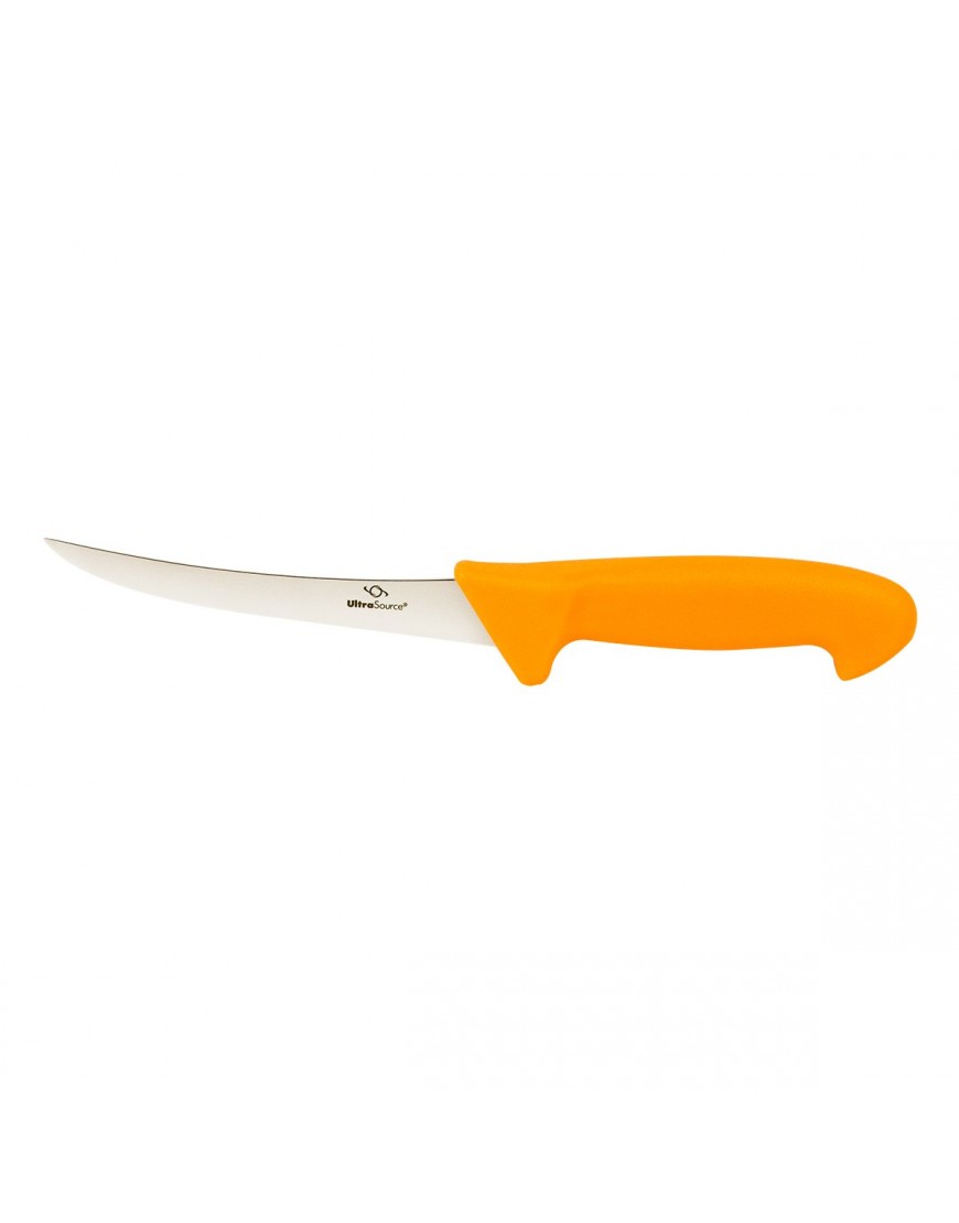 UltraSource 449029 Boning Knife 6" Curved Semi-Flexible Blade Polypropylene Handle