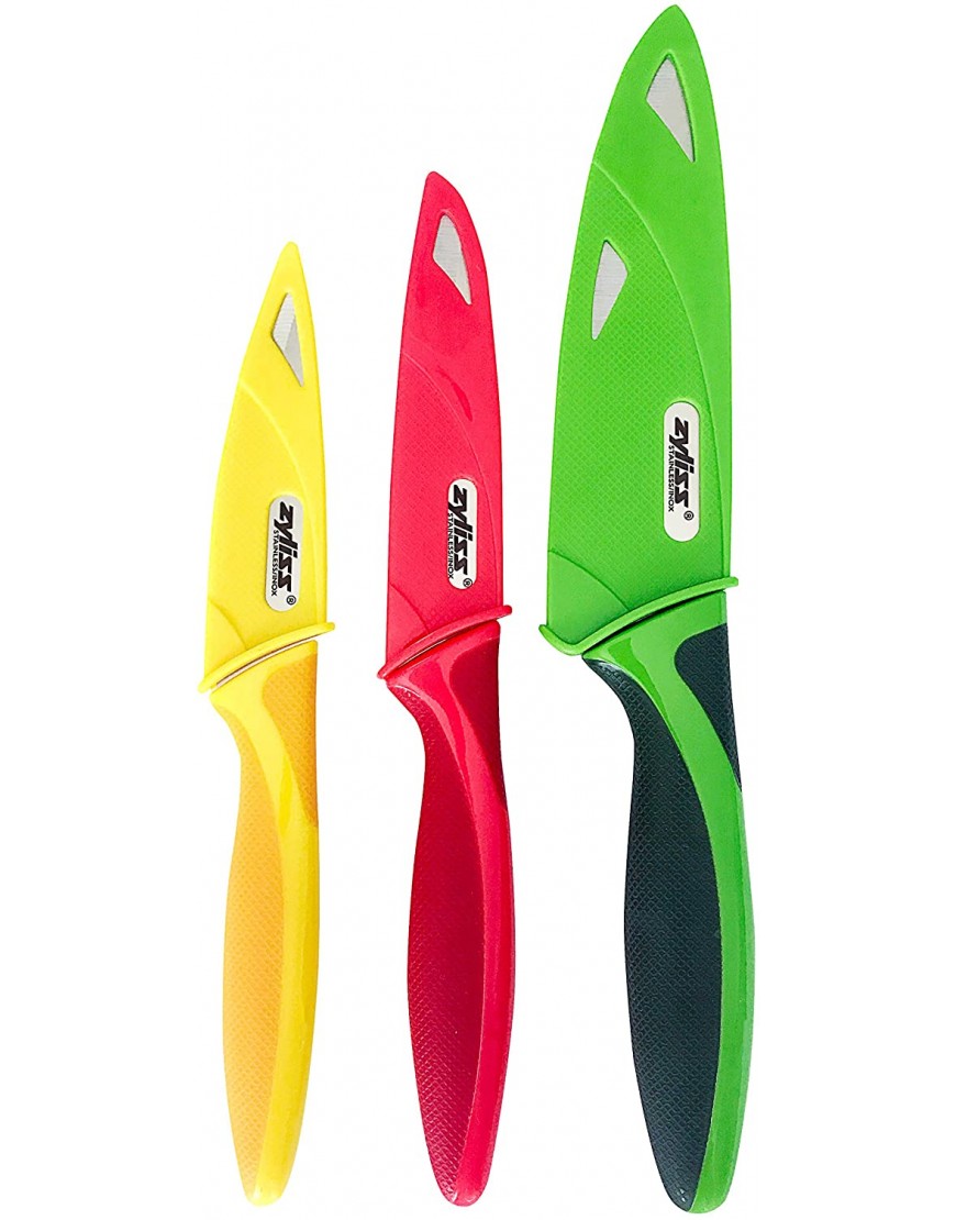 ZYLISS 3 Piece Value Knife Set with Sheath Covers Stainless Steel