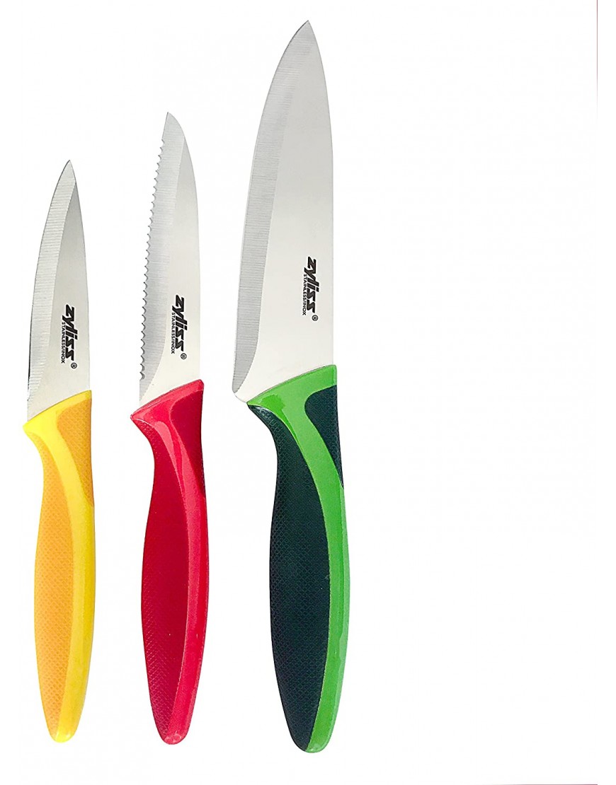 ZYLISS 3 Piece Value Knife Set with Sheath Covers Stainless Steel