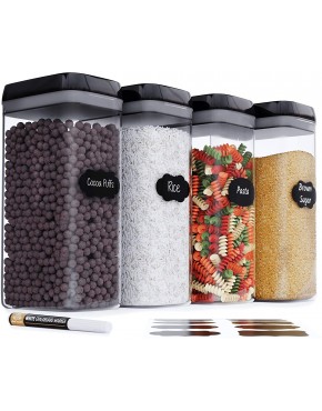 Airtight Extra Large Food Storage Containers Set of 4 All Same Size Kitchen & Pantry Organization Cereal Spaghetti Noodles Pasta Flour and Sugar Containers Plastic Canisters with Lids