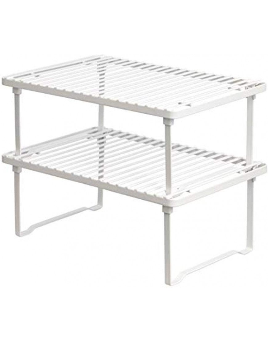 Basics Stackable Metal Kitchen Storage Shelves Set of 2 White