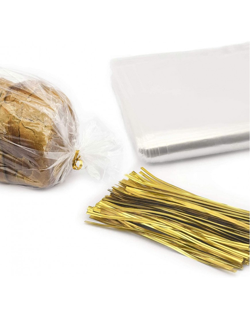 Bread Bags with Ties Reusable 50 Clear Bags and 50 Ties Bread Bag For Homemade Bread And Bakery Loaf Adjustable Reusable