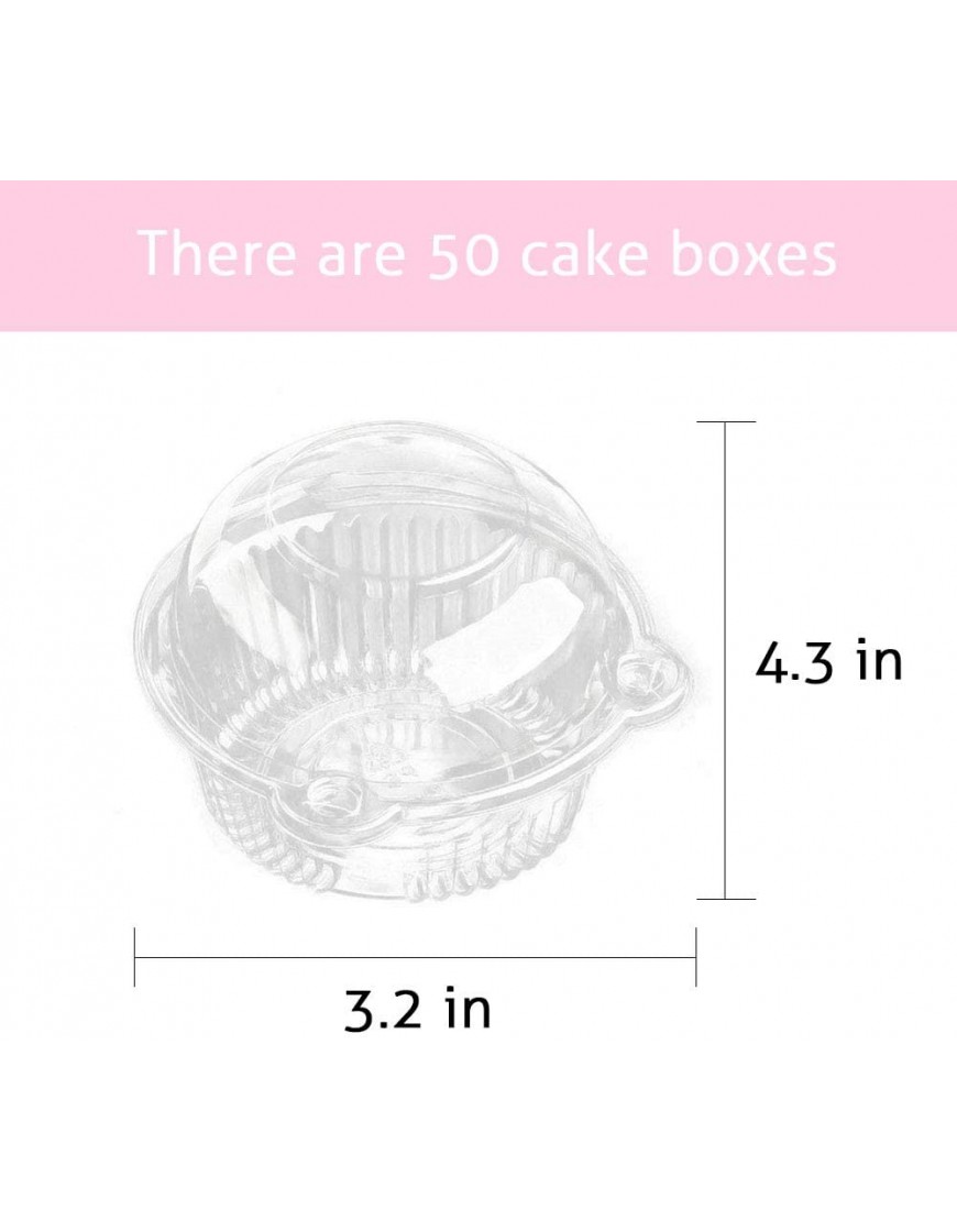 Cupcake Holders Individual,50 PC Cupcake Containers Plastic Disposable Clear Plastic Single Individual Cupcake Muffin Dome Holders Cases Individual Cupcake Boxes Bulk white 50 pcs