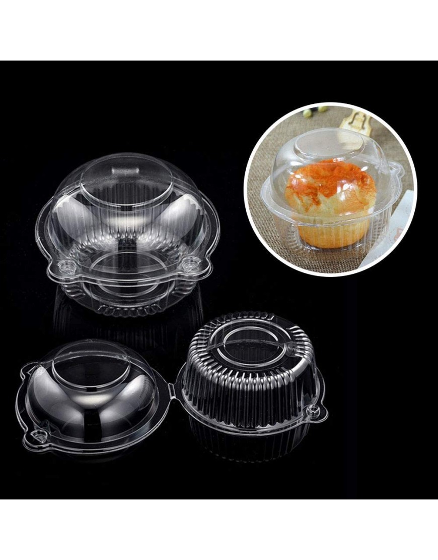 Cupcake Holders Individual,50 PC Cupcake Containers Plastic Disposable Clear Plastic Single Individual Cupcake Muffin Dome Holders Cases Individual Cupcake Boxes Bulk white 50 pcs