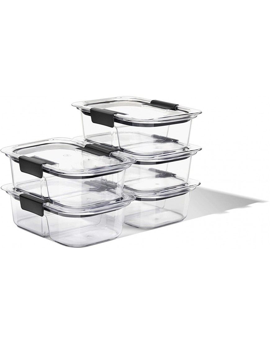 Rubbermaid Brilliance Meal Prep Containers 2-Compartment Food Storage Containers 2.85 Cup 5-Pack