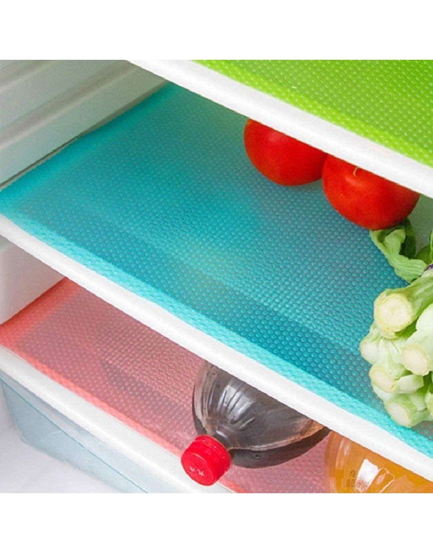 seaped 5 Pcs Refrigerator Mats,EVA Refrigerator Liners Washable Can Be Cut Refrigerator Pads Fridge Mats Drawer Table Placemats,Shelves Drawer Table Mats,Size 17.6x11.3,Red 1 Green 2 Blue 2