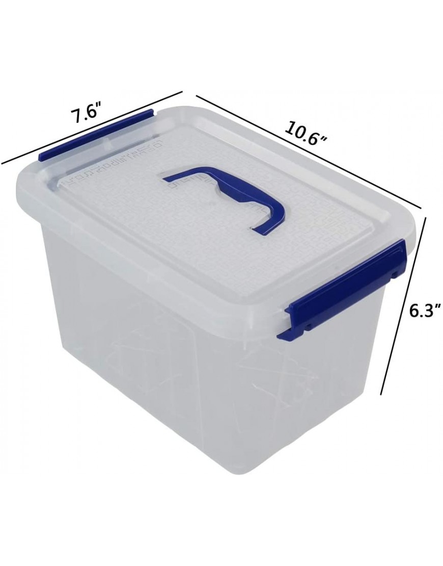 Eagrye 6 Quart Plastic Storage Latch Box 6-Pack Clear Storage Bin Organizer with Handle
