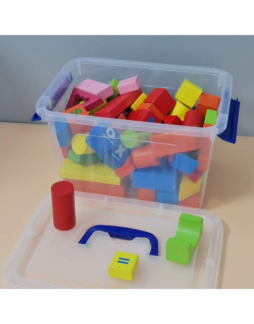 Eagrye 6 Quart Plastic Storage Latch Box 6-Pack Clear Storage Bin Organizer with Handle