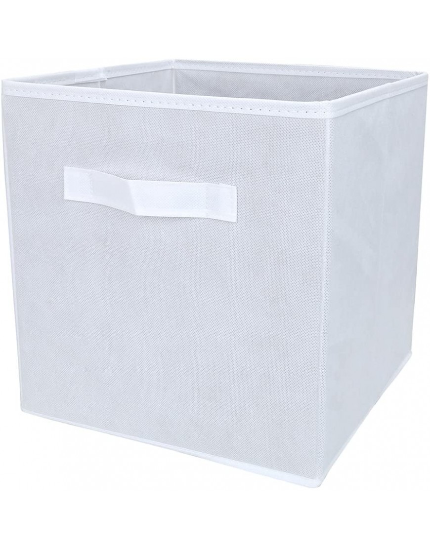 EZOWare Set of 6 Foldable Fabric Basket Bin Collapsible Storage Cube For Nursery Kids Toys Organizer Shelf Cabinet White