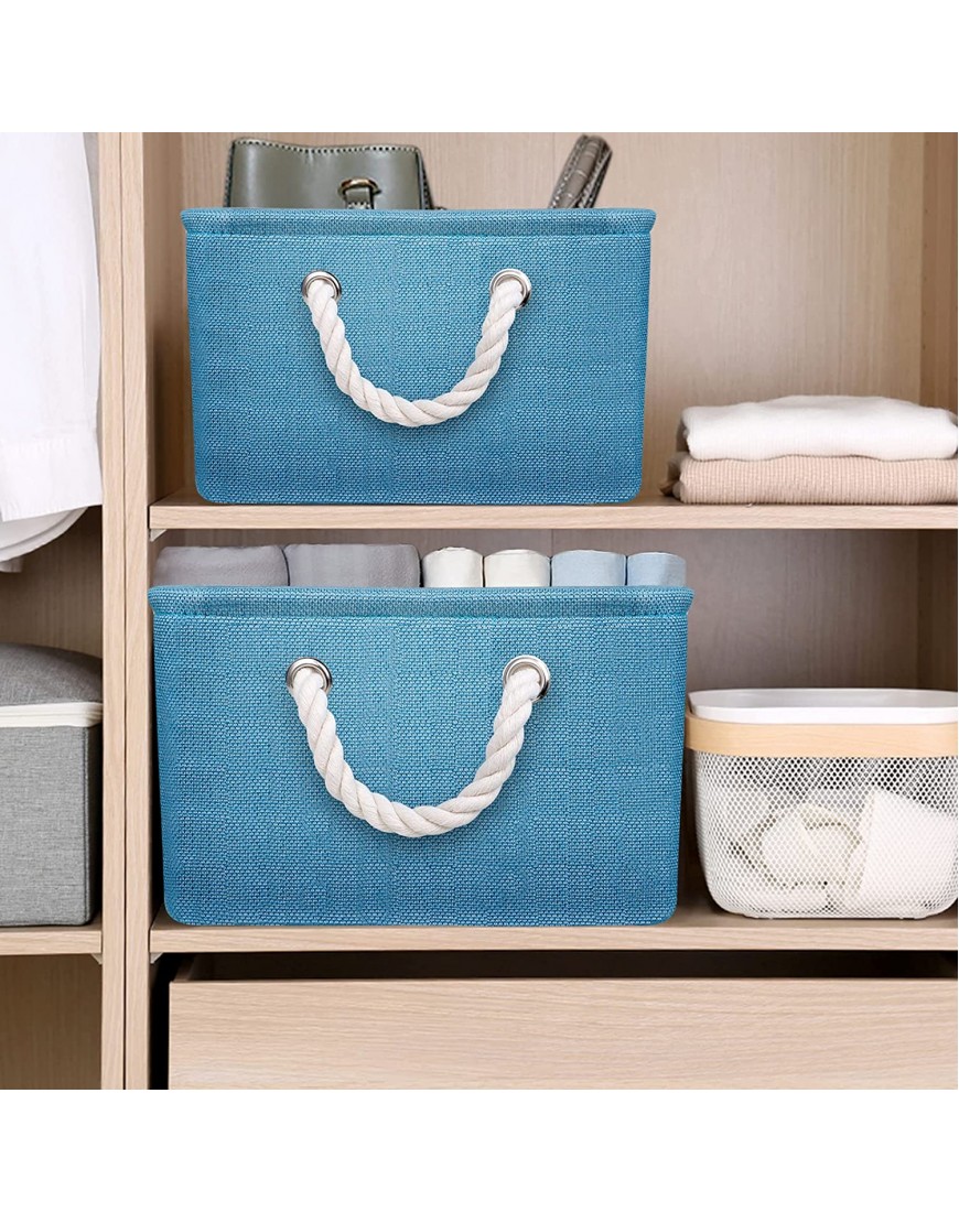 Gladpaws Storage Basket Bins Large Fabric Baskets for Organizing with Handles for Gifts Empty Decorative Basket for Laundry Nursery Dog Toy Clothes Closet ShelvesBlue 16.1X12.2X7.9inch