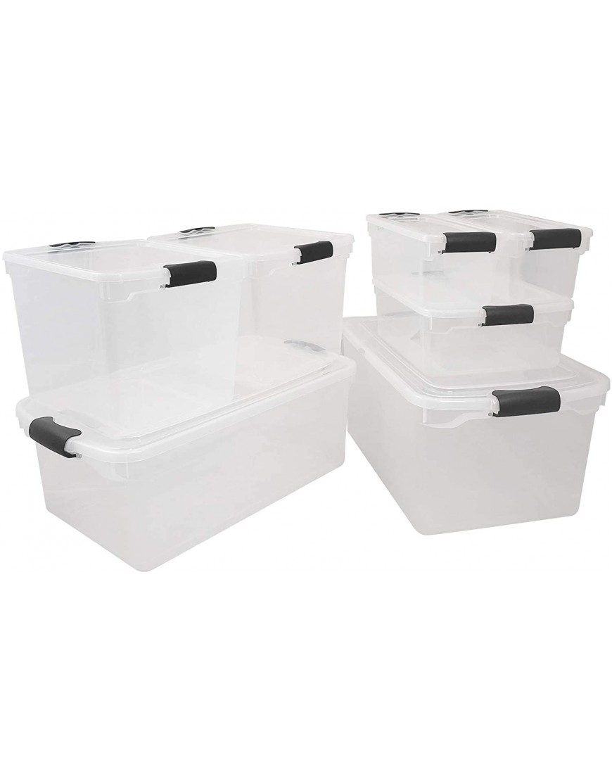 Homz 3441CLGRDC.02 Clear storage container with lid 64 Quart 2 Pack Grey 2 Count