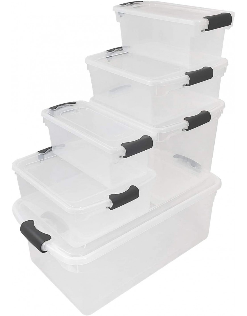 Homz 3441CLGRDC.02 Clear storage container with lid 64 Quart 2 Pack Grey 2 Count