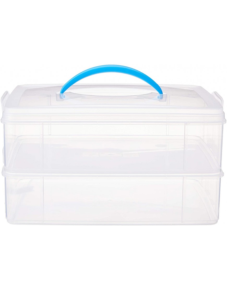 Snapware Snap 'N Stack | Portable Storage Bin with Lid for Tool and Craft Storage | 14.1 x 10.5 Inch Clear Stackable Storage Bins | Dishwasher Freezer and Microwave Safe Containers are BPA Free