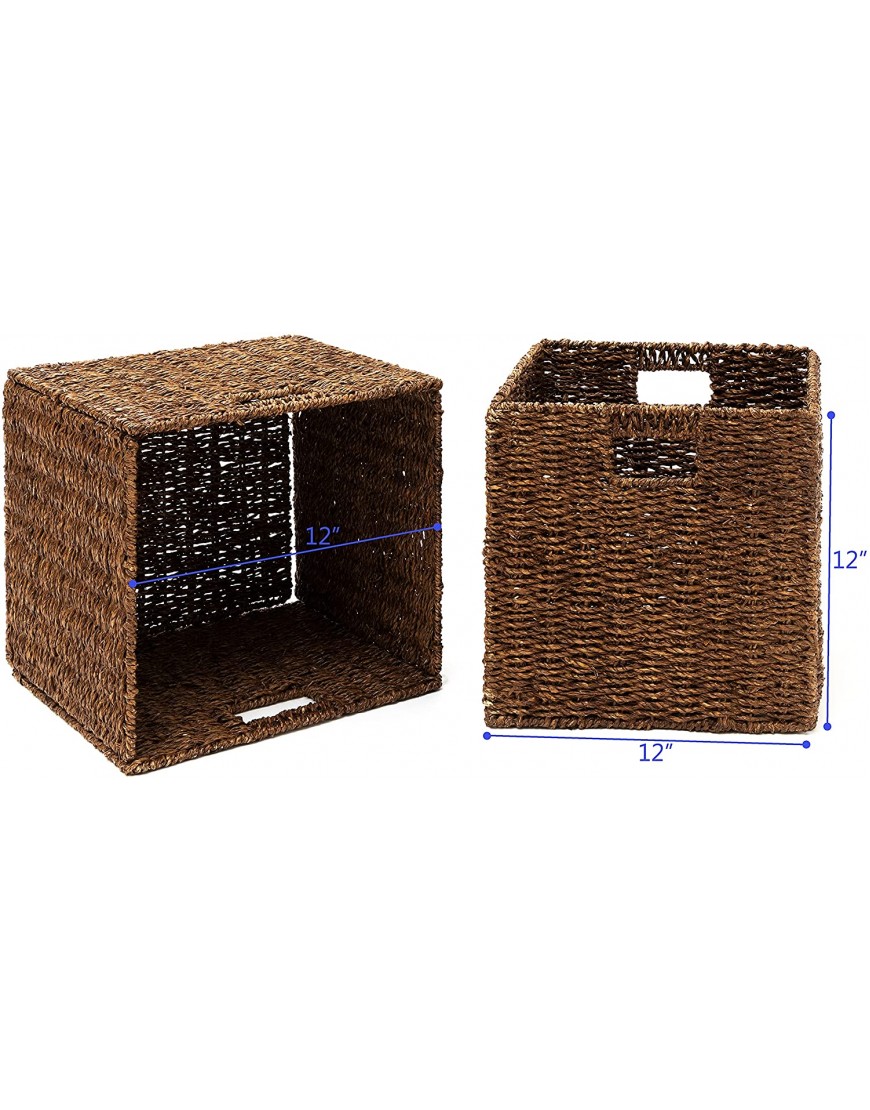 Trademark Innovations Foldable Storage Basket with Iron Wire Frame Set of 2