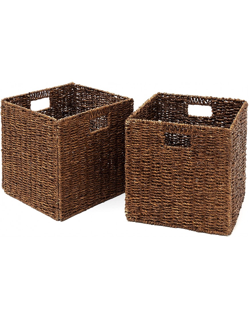 Trademark Innovations Foldable Storage Basket with Iron Wire Frame Set of 2