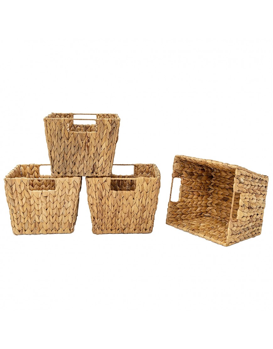 Trademark Innovations Hyacinth Storage Basket with Handles Rectangular Set of 4 11.5