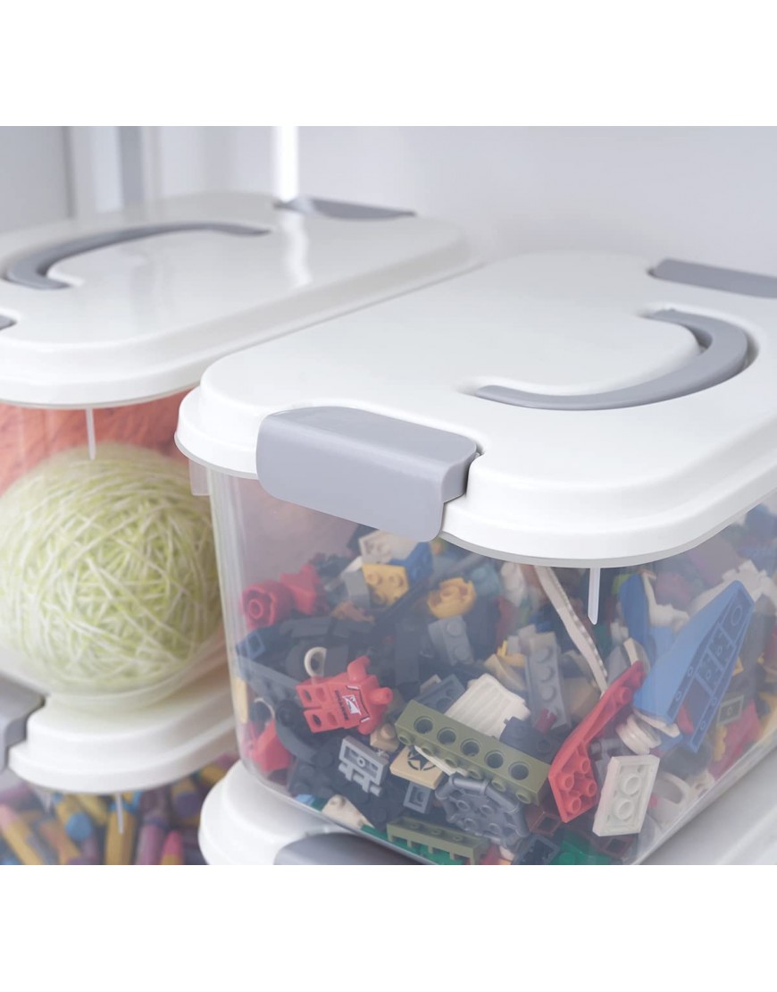 ZHENFAN 5.5 Quart Clear Storage Latch Box Bin with Lids 5 Liter Plastic Organize Bins with Handle 6-Pack