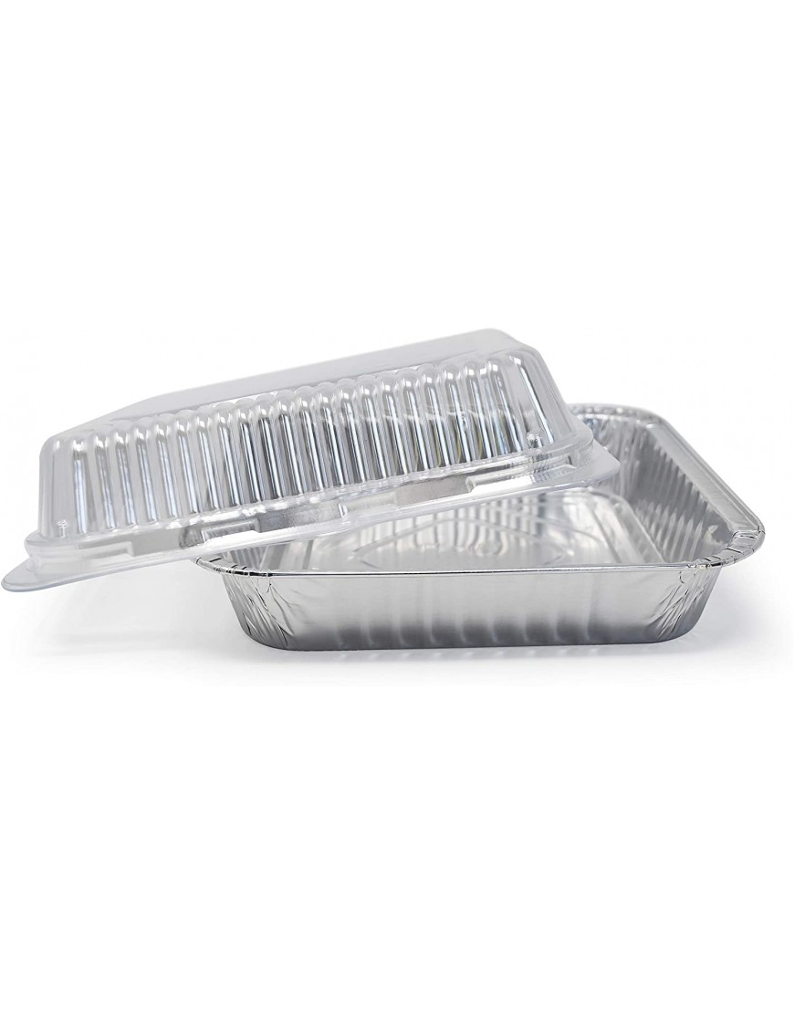 35 Pack 8” x 8” Square Baking Cake Pans with Plastic Dome Lids | Heavy Duty l Disposable Aluminum Foil Tins l Portable Food Containers l Perfect for Roasting Oven Toaster Cooking