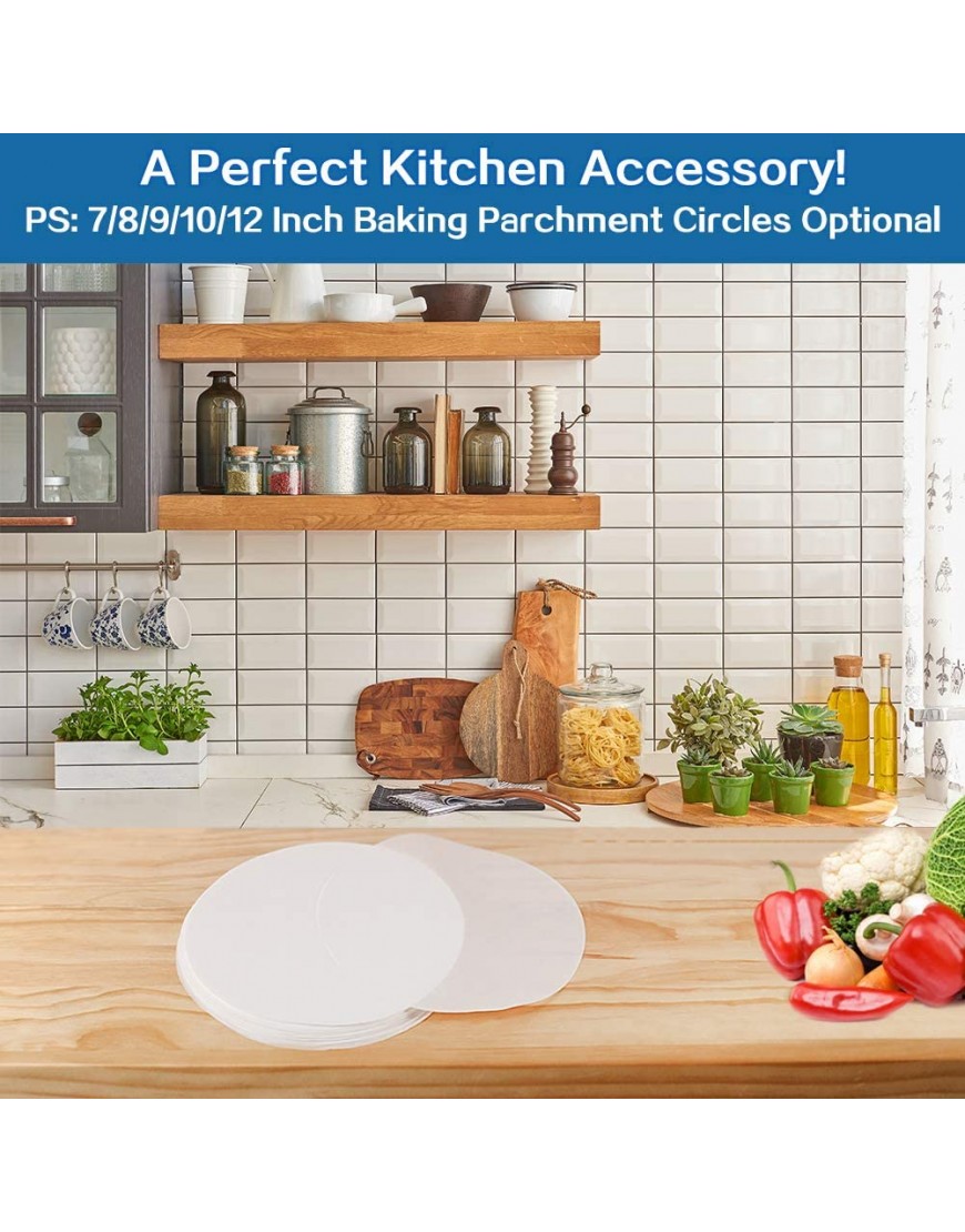 Baking Parchment Circles Set of 100 9 Inch Non Stick Round Parchment Paper for Springform Cake Tin Toaster Oven Microwave and so on