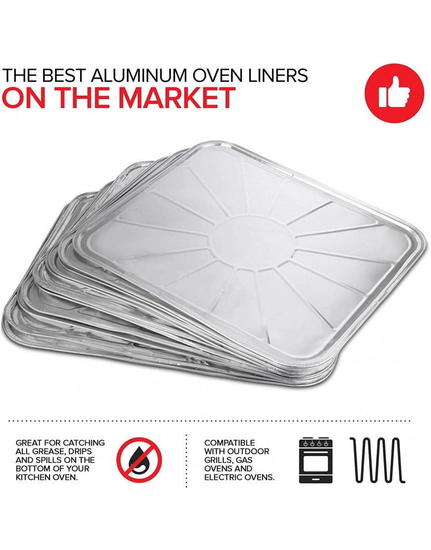 Disposable Foil Oven Liners 10 Pack Oven Liners for Bottom of Electric Oven and Gas Oven Reusable Oven Drip Pan Tray for Cooking and Baking 18.5 x15.5”