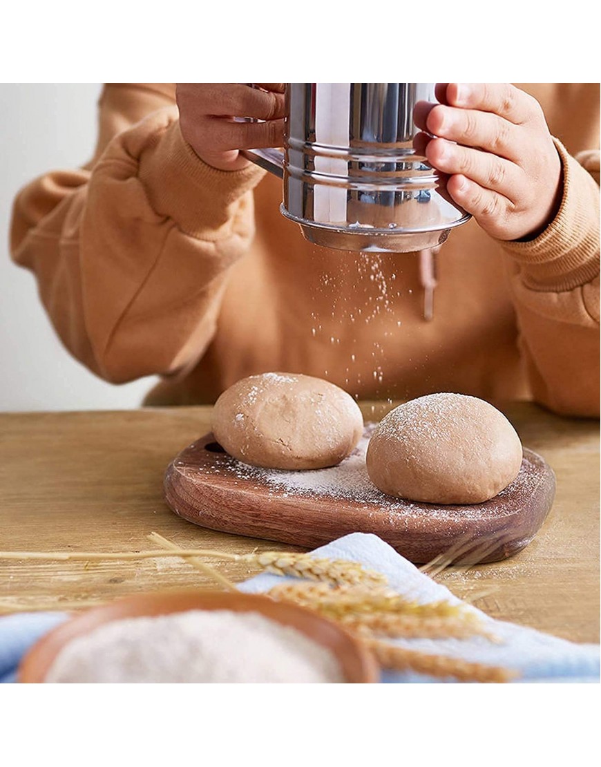 Double Layers Sieve Stainless Steel Hand-held Flour Sifter for Baking Strainer sifters for cooking with Handle flour sifter hand held Small3 Cup
