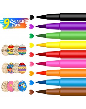 Edible Markers for Cookies Food Coloring Marker Pens 9Pcs ValueTalks Fine Tip Food Grade Food Gourmet Writers for DIY Decorating Fondant Cakes Easter Eggs Baking Painting Drawing Writing