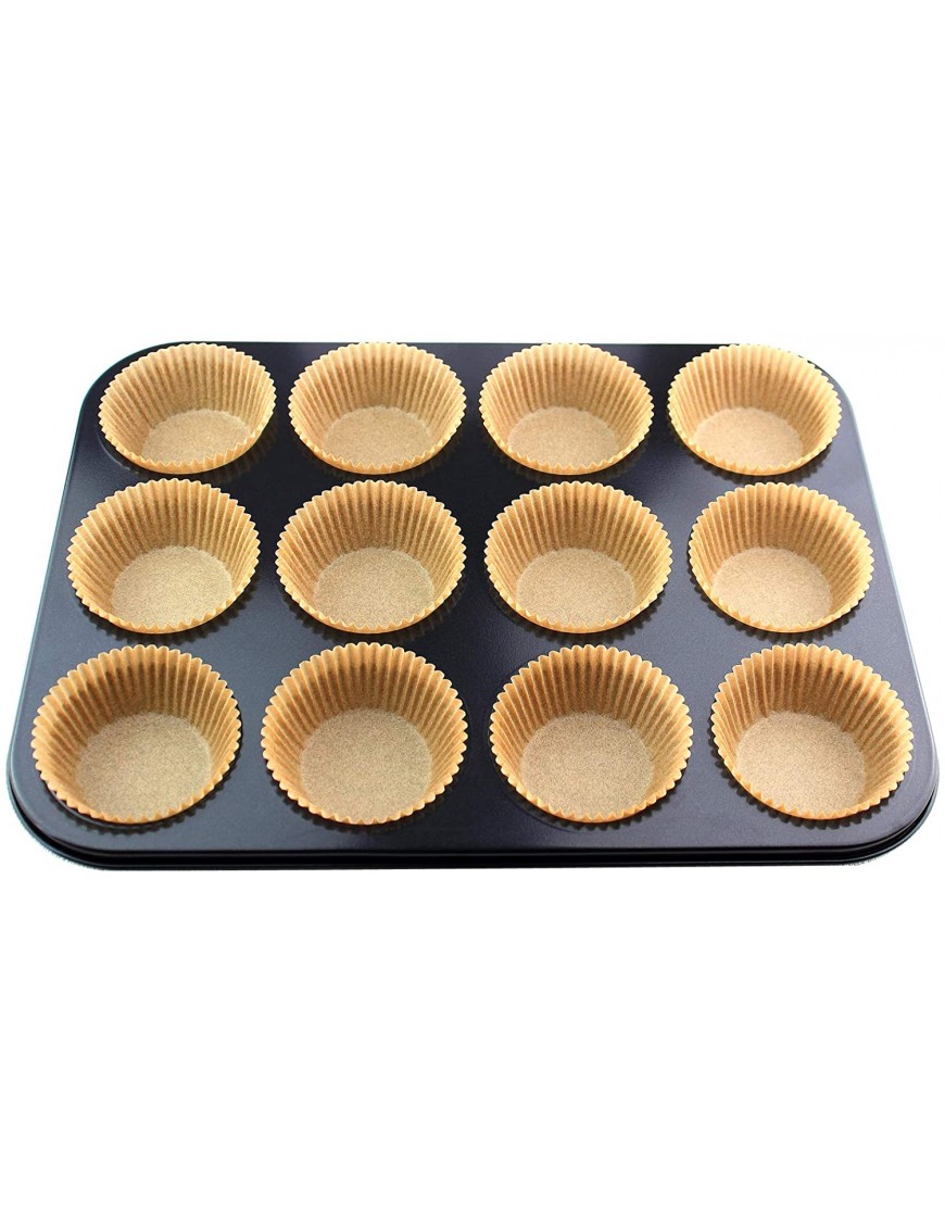 Eoonfirst Standard Size Baking Cups Food-Grade Greaseproof Paper Cupcake Liners 200 Pcs Natural