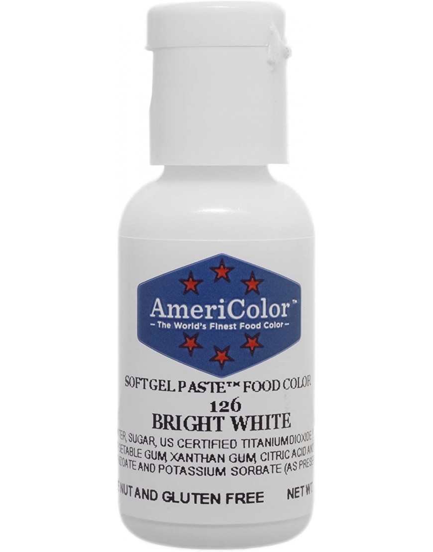 Food Coloring AmeriColor Bright White Soft Gel Paste .75 Ounce