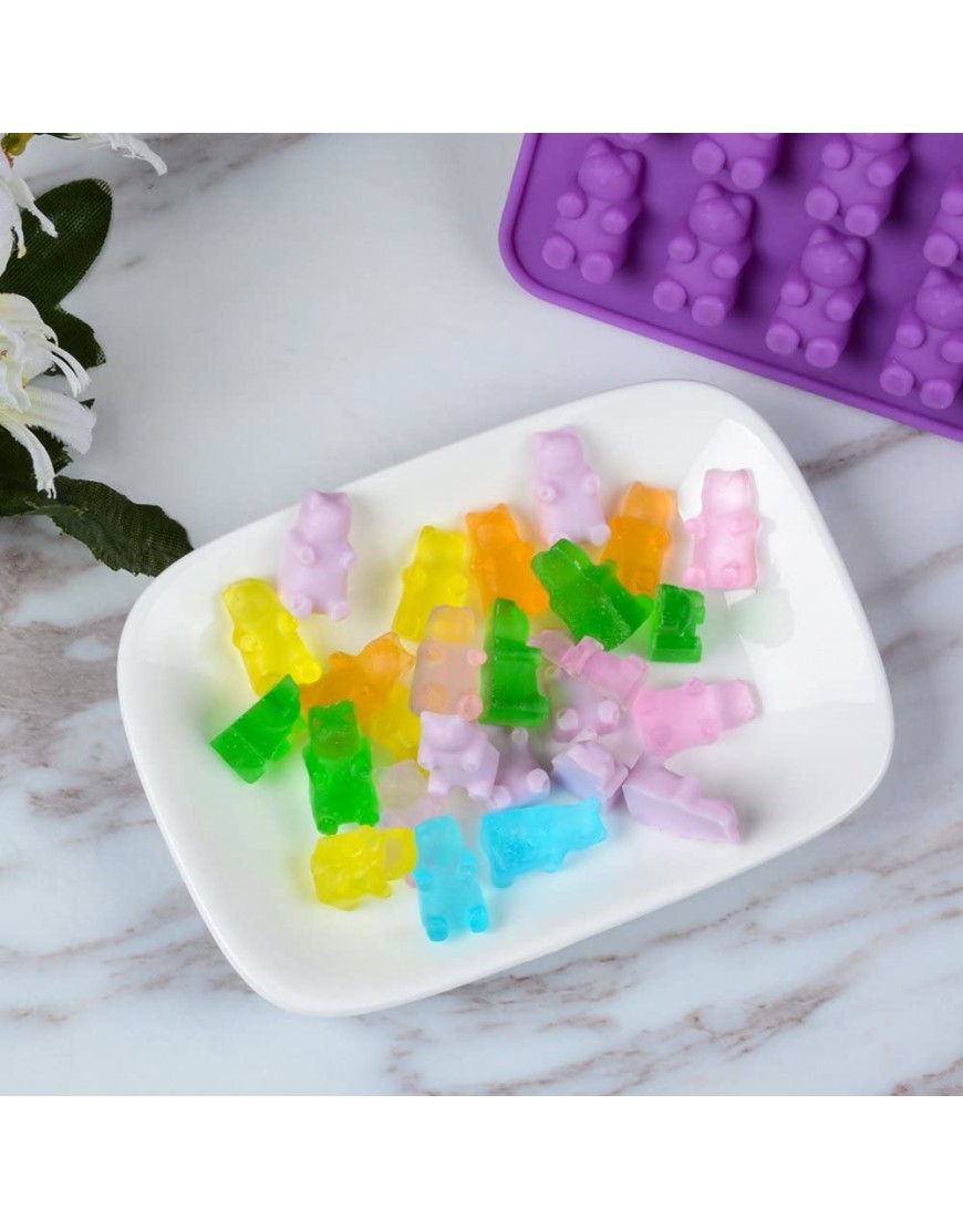 Gummy Bear Candy Molds Silicone Chocolate Gummy Molds with 2 Droppers Nonstick Food Grade Silicone Pack of 4