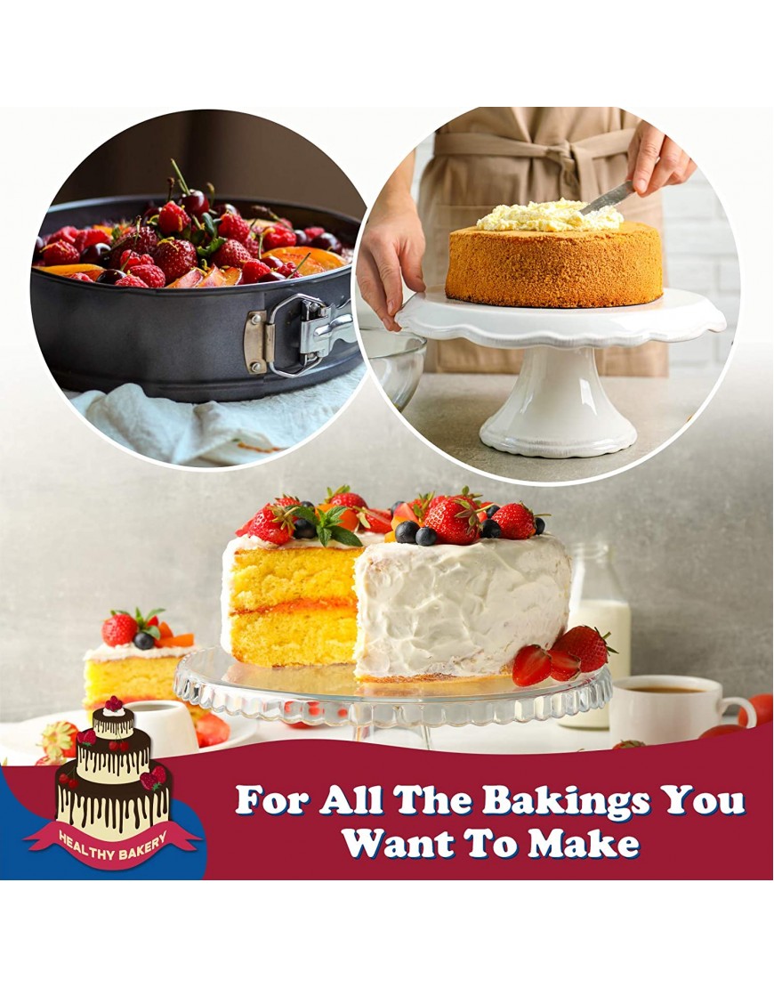 Hiware 9 Inch Non-stick Cheesecake Pan Springform Pan with Removable Bottom Leakproof Cake Pan with 50 Pcs Parchment Paper Black