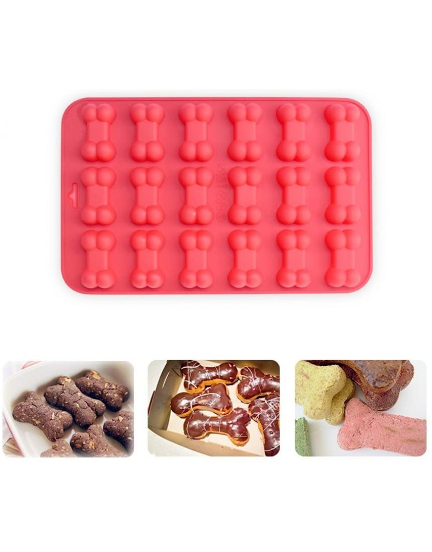 homEdge Puppy Dog Paw and Bone Silicone Molds Non-Stick Food Grade Silicone Molds for Chocolate Candy Jelly Ice Cube Dog Treats Puppy Paw Bone Set of 4PCS