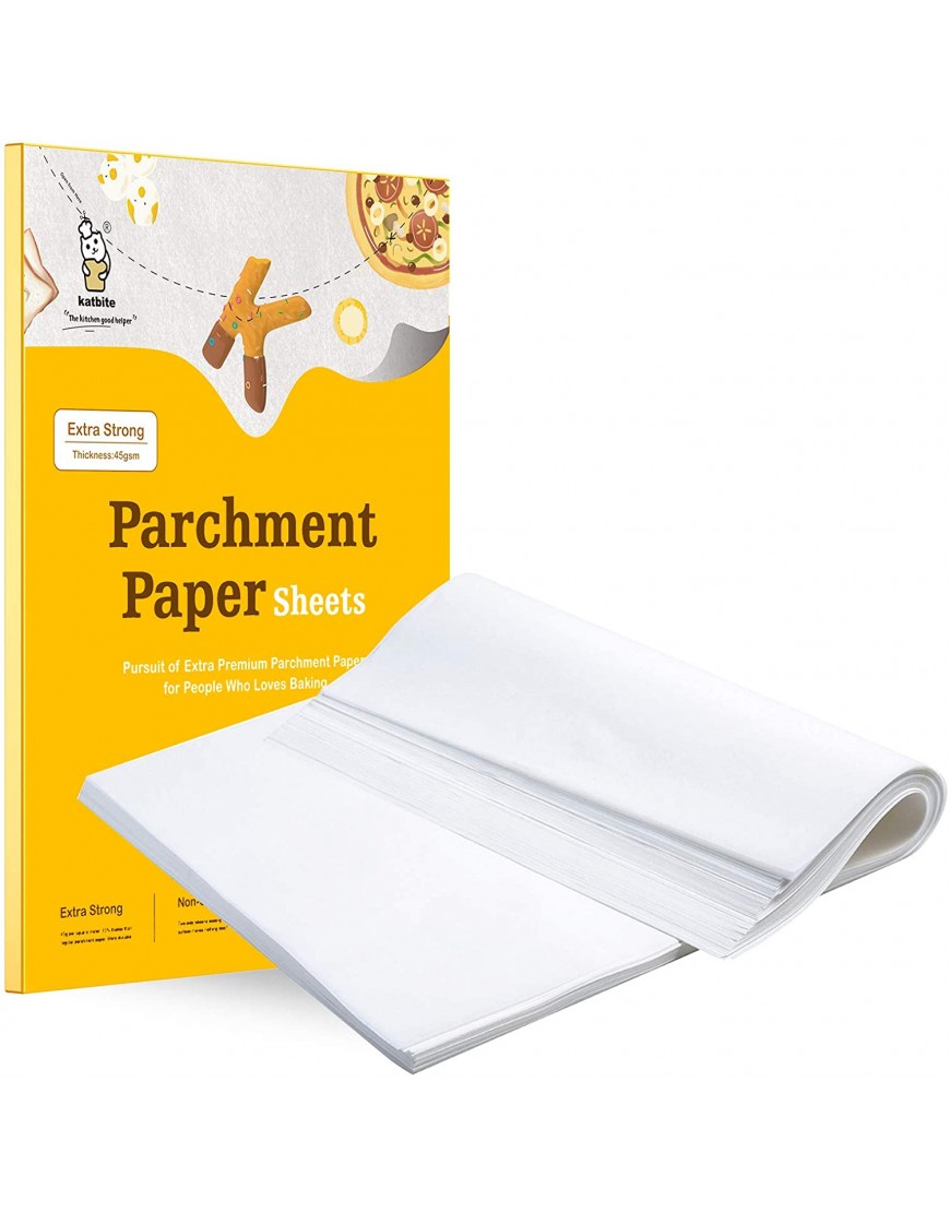 Katbite 200PCS 12x16 In Heavy Duty Flat Parchment Paper Parchment Paper Sheets for Baking Cookies Cooking Frying Air Fryer Grilling Rack Oven12x16 Inch