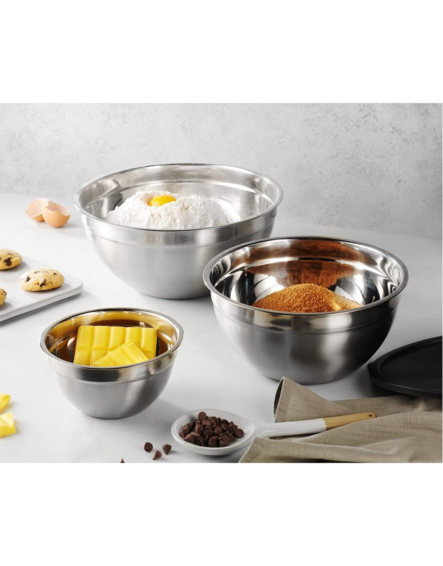 Mixing Bowls with Lids Set Stainless Steel Mixing Bowls with Airtight Lids Nesting Mixing Bowl Set for Space Saving Storage Ideal for Cooking Baking Prepping & Food Storage