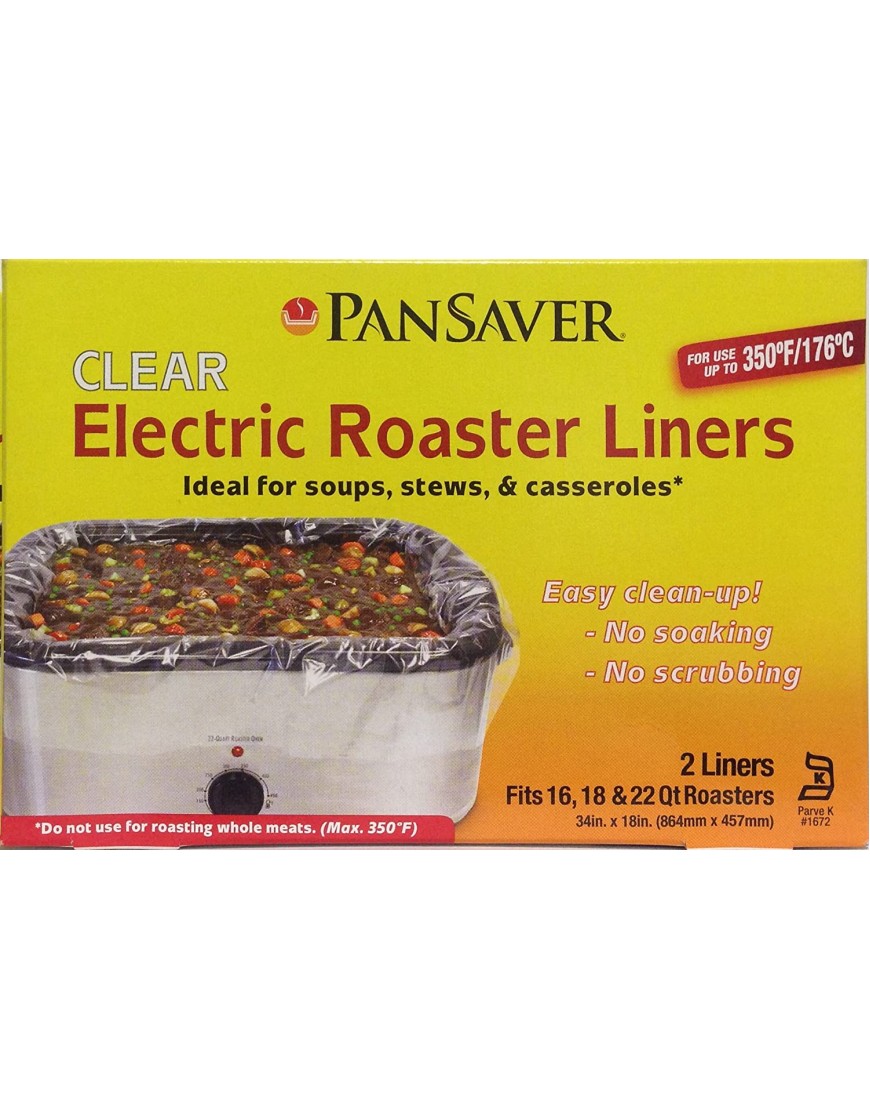 PanSaver Electric Roaster Liners. Fits 16 18 22 Quart Roasters 10 Pack of Liners5 boxes of 2 bags each